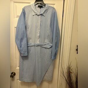 Eloquii blue and white dress